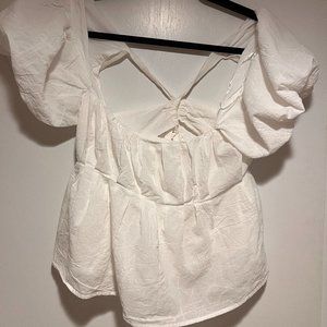 Astr Pleated Tie Back Peplum Top